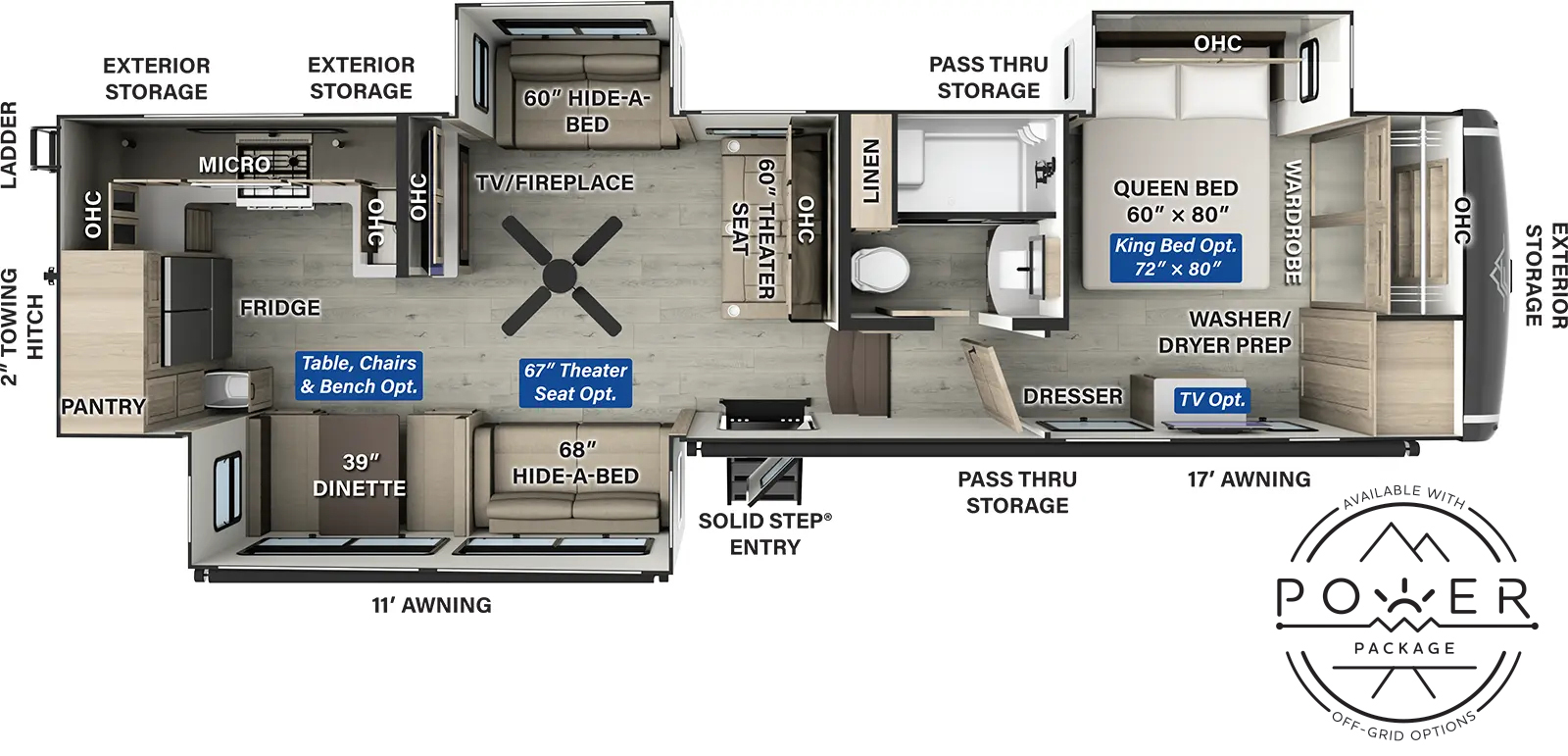 Flagstaff Classic Fifth Wheels F371RK Floorplan